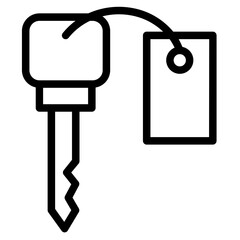 Sticker - Hotel Key Password Line Icon