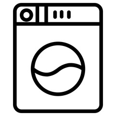 Canvas Print - Hotel Laundry Machine Line Icon