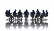 © Steven - Silhouette of a group of business people sitting at a conference table in a meeting