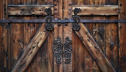 Poster - old wooden door