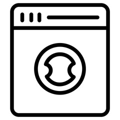 Sticker - Laundry Machine Wash Line Icon