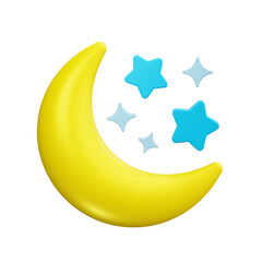 moon 3d render icon
