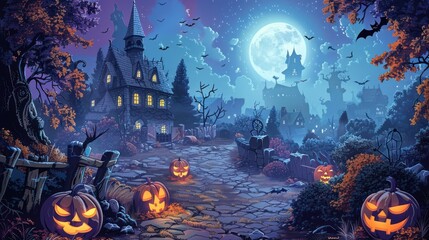 Wall Mural - halloween party poster