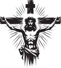 Wall Mural - jesus silhouette vector