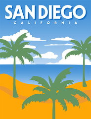 Canvas Print - san diego california with beautiful skies and beaches