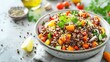 © Jeannaa - Healthy quinoa salad with colorful vegetables in a bowl. Fresh, nutritious, and delicious, perfect for a wholesome meal.