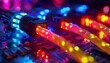 © RESTY - Intense Colors of Electric Cables and LEDs for a Modern Technology Background