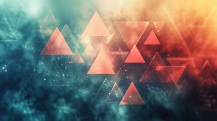 Wall Mural - Abstract Triangles on a Glowing Background