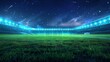 © Koplexs-Stock - Futuristic soccer stadium illuminated at night under a starry sky
