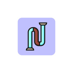 Sticker - Sewer pipe line icon. Water pipe, plumber, bathroom. Construction concept. Vector illustration can be used for topics like service, sanitation, hygiene