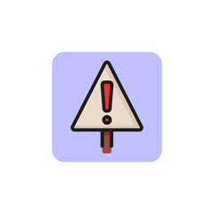 Sticker - Warning sign line icon. Attention, hazard, caution. Construction concept. Vector illustration can be used for topics like road signs, danger, message