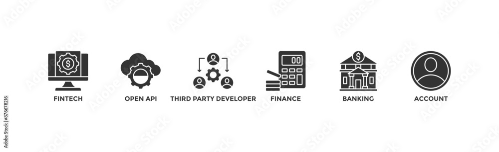 Api Code Bank Banner Open banking banner web icon vector illustration concept for financial ...
