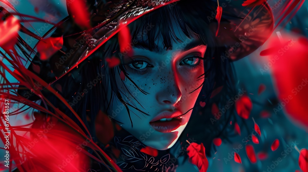 Captivating Portrait of a Mysterious and Powerful Female Protagonist in ...