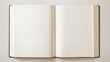 © Kageyama - Open blank book top down view with empty pages perfect for writing, drawing or sketching flat background