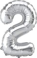 Sticker - Number 2 Balloon isolated on transparent background. PNG