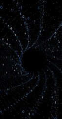 Wall Mural - loop 3d computer binary number vertical animation background.