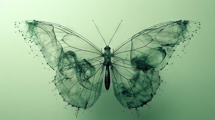   A macro shot of a butterfly exhibiting intricate wing patterns and a reflection in the water