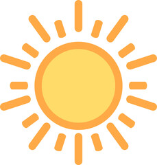 Wall Mural - Sun flat icon. Summer pictogram. Sunlight symbol. for website design, web button, mobile app illustration