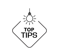 top tips sign on white background	