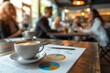 © ImagePulse - Marketing team analyzing campaign results over coffee, drinking coffee workplace, strategy meeting