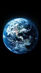 Wall Mural - background of earth from space with a blue sky and stars.