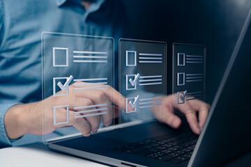 Digital Checklist on Laptop Screen
