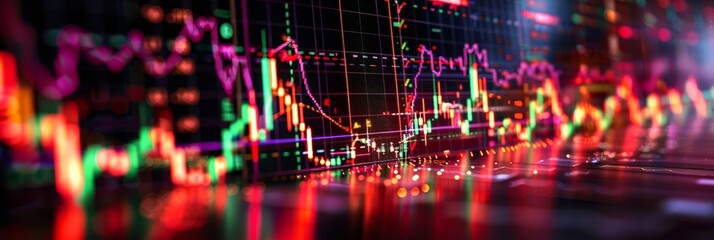 Wall Mural - Financial Crisis Stock Market Graph Showing Red Candlestick Price Fall