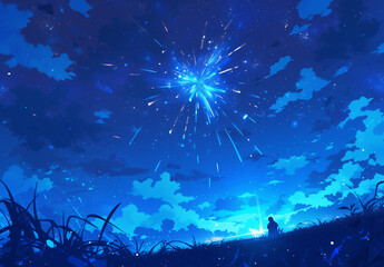 A romantic night-time fireworks event