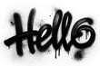 © PixelDreamer - Hello text written with black ink spray isolated on white background