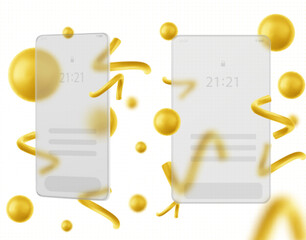 Wall Mural - mobile phone or tablet screen ui set isolated on white background. vector realistic illustration of 