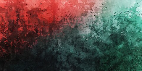 Wall Mural - Black red green grainy texture gradient background