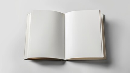 Poster - Notebook mockup with blank pages on white background top view