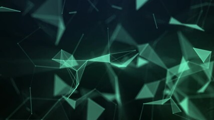 An abstract digital network featuring vibrant glowing blue and purple connections set against a dark background