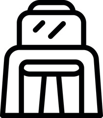 Sticker - Simple black and white line drawing representing a baby high chair, perfect for any project about childcare and childhood