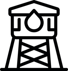 Poster - Simple icon of a water tower holding a reserve of fresh water