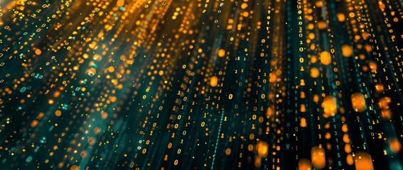 digital binary code It symbolizes advanced technology and cyber security concepts.