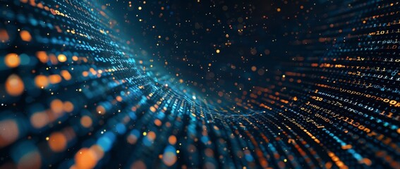 digital binary code It symbolizes advanced technology and cyber security concepts.