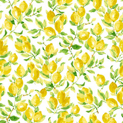 Wall Mural - seamless pattern with yellow flowers