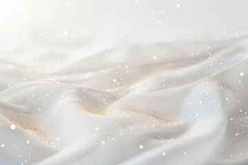 Wall Mural - a white fabric with a soft, flowing texture is illuminated by gentle light, creating an ethereal atm