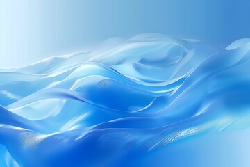 Wall Mural - Blue abstract wave smooth gradient with Soft Light Lines background.