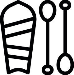 Poster - Black and white icon of a surfboard and two paddle oars, representing the concept of stand up paddle boarding