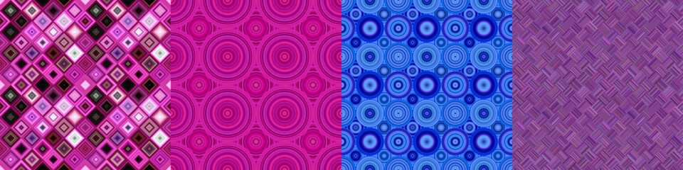 Wall Mural - seamless color geometric pattern set