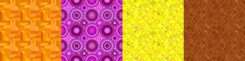 Wall Mural - seamless color geometric pattern set