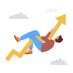 Wall Mural - character based flat illustration denoting employee growth