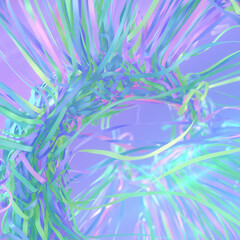 Fototapete - 3d rendering digital illustration featuring flying paper ribbons