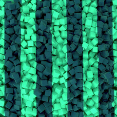 Fototapete - Digital illustration of a striped pattern consisting of many small three-dimensional cubes. 3d rendering