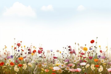 Sticker - Flower empty meadow border backgrounds grassland landscape.