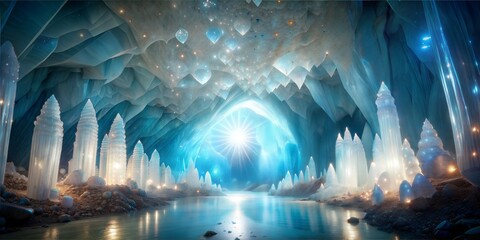 Sticker - abstract background of a cave