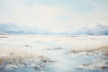 Poster - Arctic landscape painting outdoors nature.