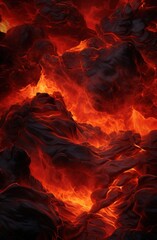 Wall Mural - Fiery abstract background with glowing embers